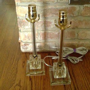 Vintage MCM Glass Lamps (Set of 2)